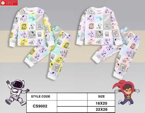 Kids Patchwork Cartoon Sweatshirt Jogger Set