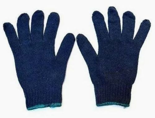 Navy Blue Cotton Knitted Hand Gloves