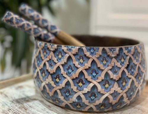 Andalusian Design Mango Wood Salad Bowl Set