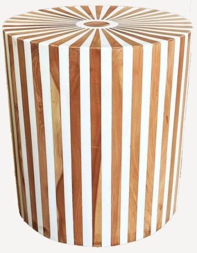 Cylindrical Striped Side Stool