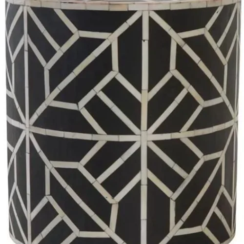Geometric Bone Inlay Side Table