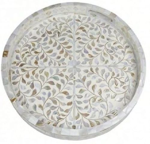 Handcrafted Inlay Round Tray