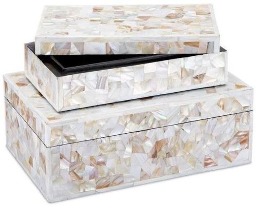 Uma Mother of Pearl Beige Decorative Box Set