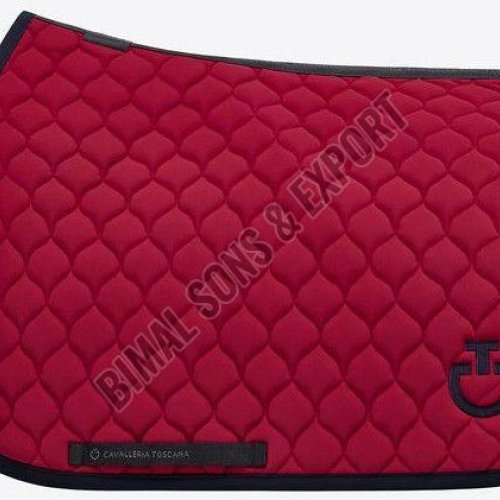 Red Navy Blue Circular Quilted Jumping Saddle Pads