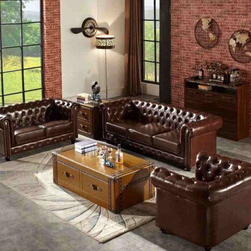 6 Seater Leather Sofa Set