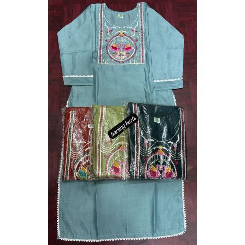 Ladies Barling Twin Bird Panel Embroidered Kurti