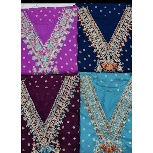 Ladies Heavy Embroidered V Neck Kurti