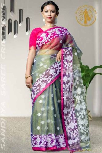 Classic Handloom Silk Muslin Ethnic Wear Saree