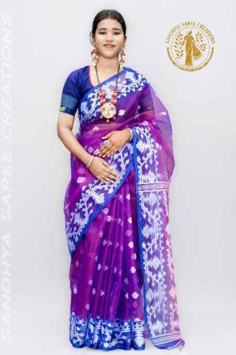 Elegant Pure Silk Muslin Weaving Designer Saree