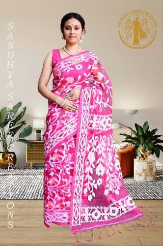 Floral All Over Dhakai Jamdani Handloom Saree