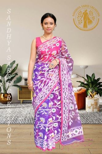 Premium Pure Dhakai Jamdani Muslin Party Wear Saree