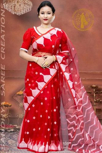 Temple & Traditional Motif Muslin Sarees