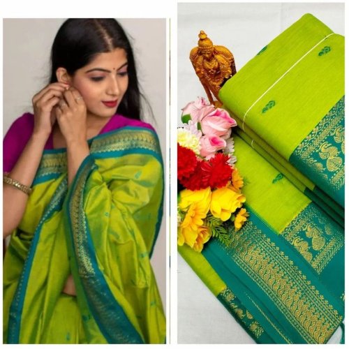 Green Elegant Kalyani Cotton Saree