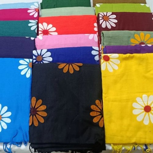Multicolor Pure Khadi Cotton Printed Saree