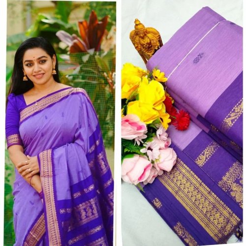 Premium Quality Purple Kalyani Cotton Saree