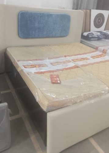 Double Wooden Bed with Cane Design