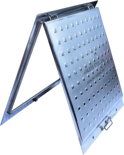 SS 304 Hinged Vent Design Manhole Cover with Frame