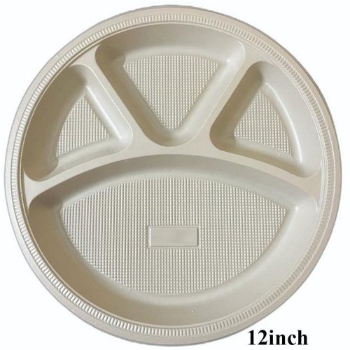 12 Inch 4 Compartment Disposable Plastic Plate