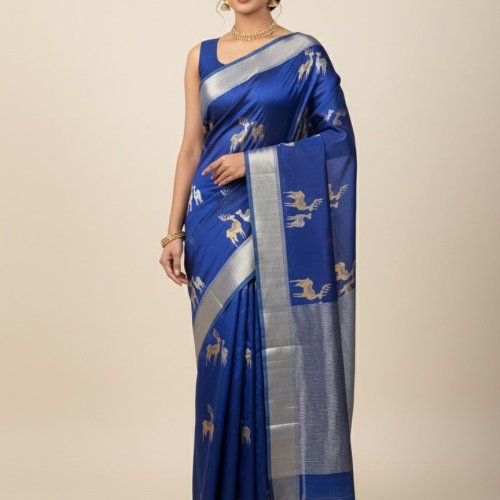 Classic Pattu Silk All Over Silver Gold Traditional Saree