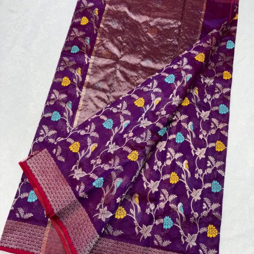 Heritage Pattu Silk Minakari Heavy Jaal Wedding Saree