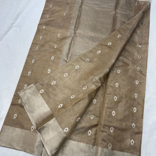 Pure Pattu Tissue Silk Eknaliya Minakari Ghani Booti Handloom Saree