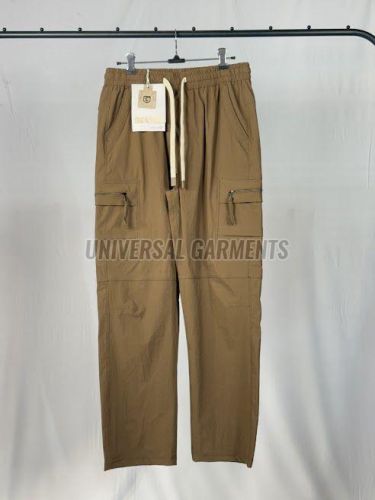 Comfortable Mens Beige Nylon Joggers