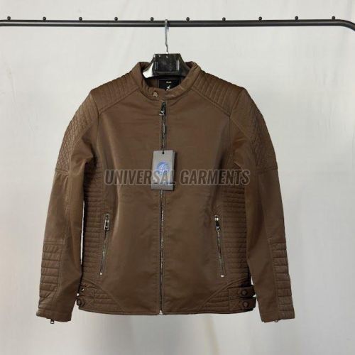 Mens Brown PU Leather Jacket