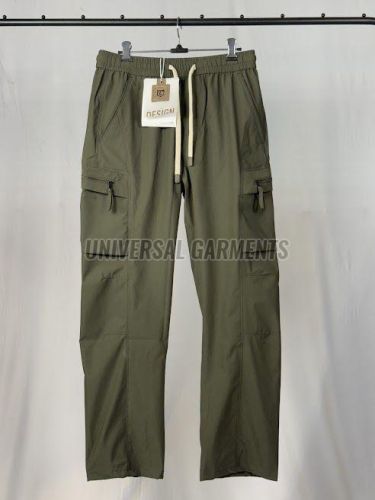 Mens Light Green Nylon Gym Joggers