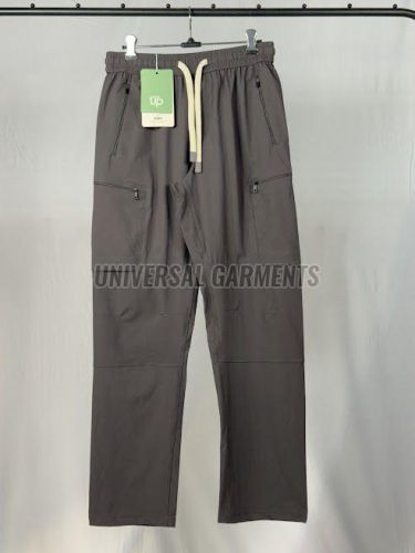 Mens Trendy Grey Nylon Joggers