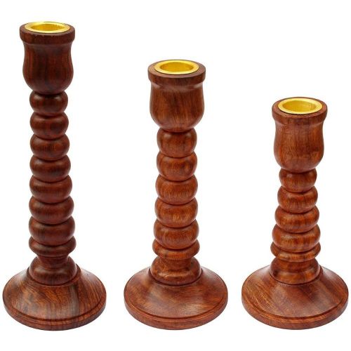 Wooden Pillar Candle Holder