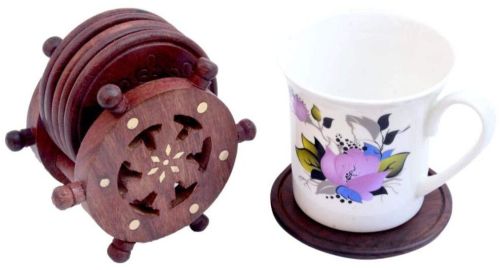Wooden Round Tea Coaster