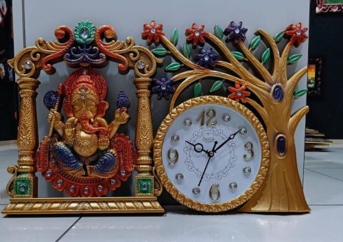Ganesa Wooden Table Clock