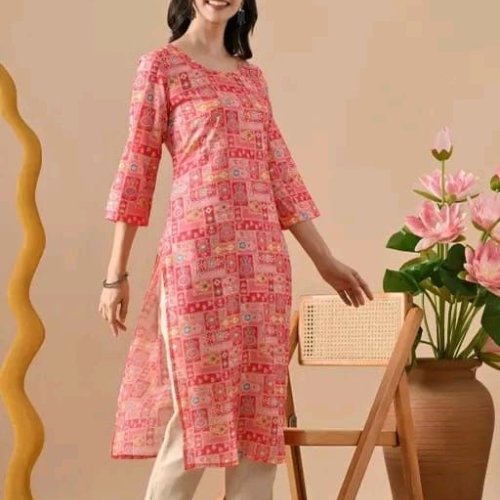 Ladies Printed Rayon Shorts Kurta
