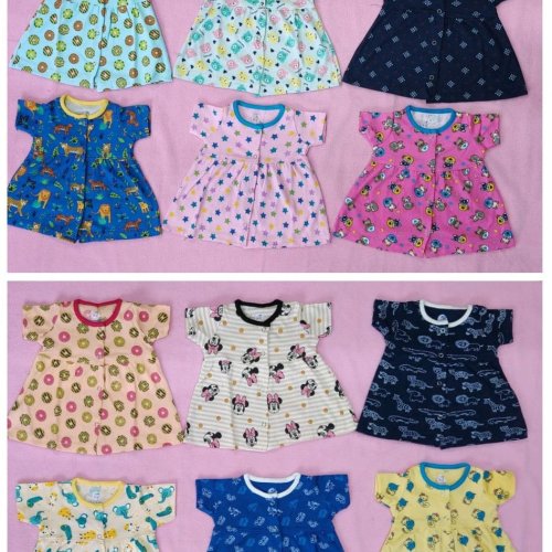 Navy Zone Newborn Baby Half Sleeves Frock