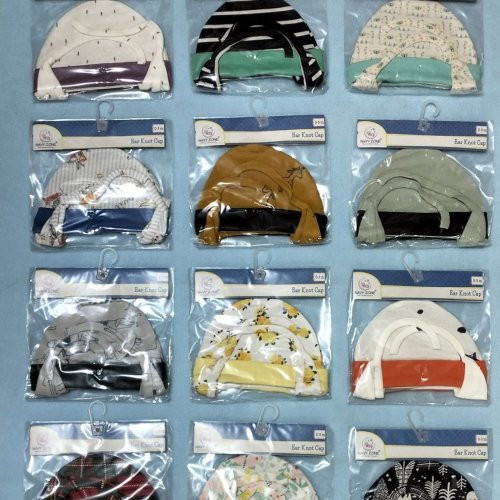 Navy Zone Newborn Baby Printed Ear Knot Cap