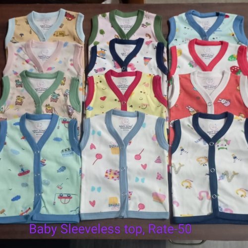 Navy Zone Newborn Baby Printed Sleeveless Top