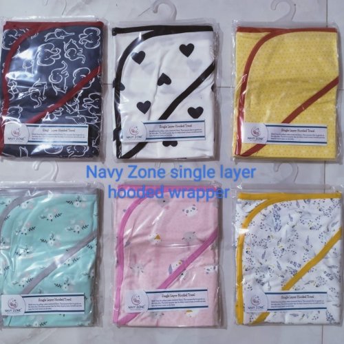 Navy Zone Newborn Baby Single Layer Hooded Towel