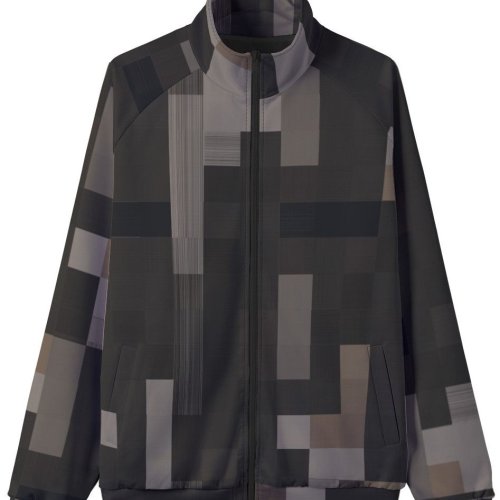 Mens Black Onyx Textured Stand Collar Jacket