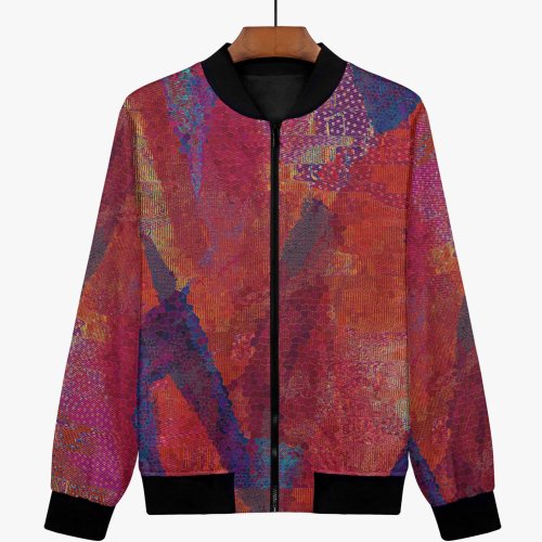 Womens Crimson Art Bomber Jacket