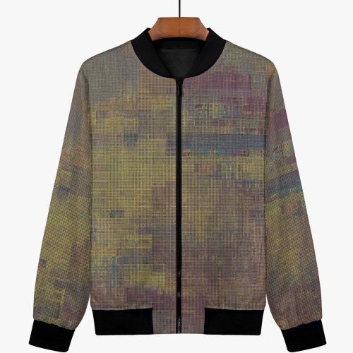 Womens Weathered Grid Bomber Jacket