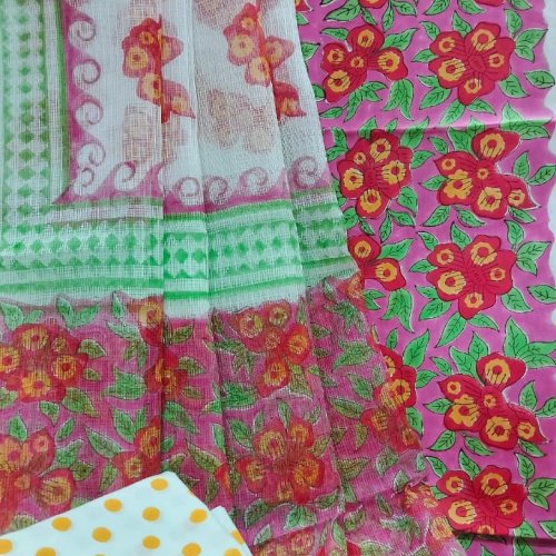 Hand Block Printed Fine Cotton Unstitched Suits