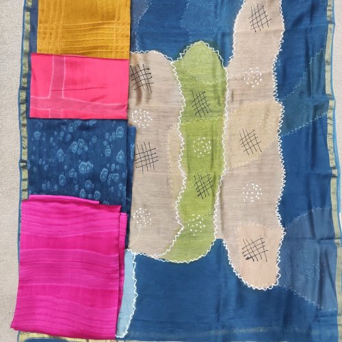 Pure Chanderi Unstitched Suits