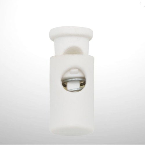 White Barrel Cylinder Cord Lock