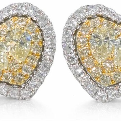 K Jewels Heart Shape Diamond Stud Earrings