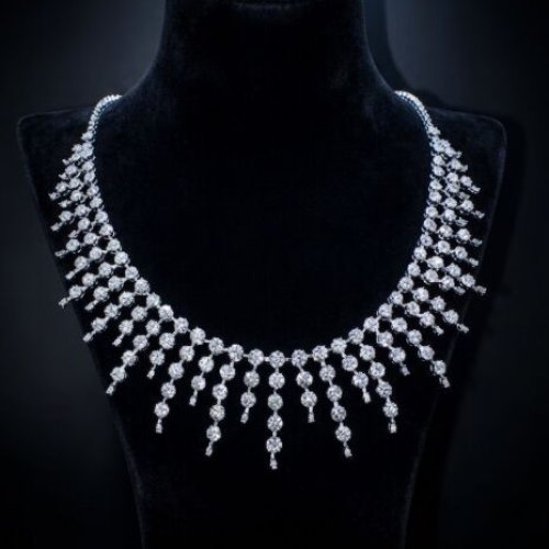 K Jewels Statement Diamond Necklace