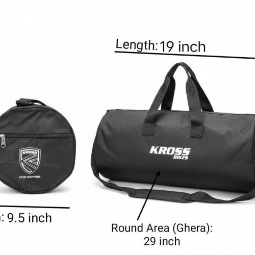 Black Polyester Casual Duffle Bag