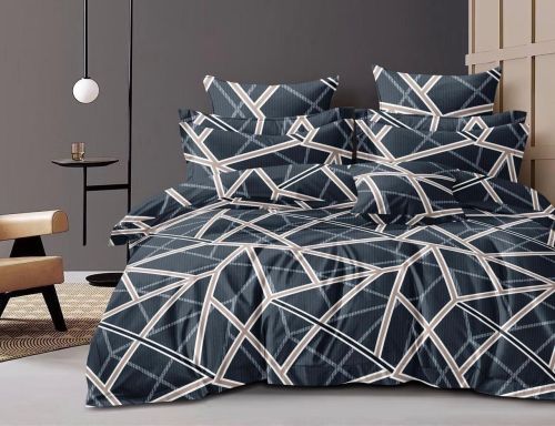 Abstract Geometric Double Bed Cotton Bedsheet Set