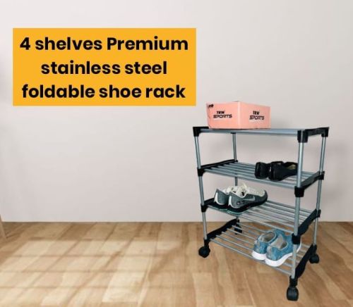 Compact 4 Tier Steel Shoe Organizer