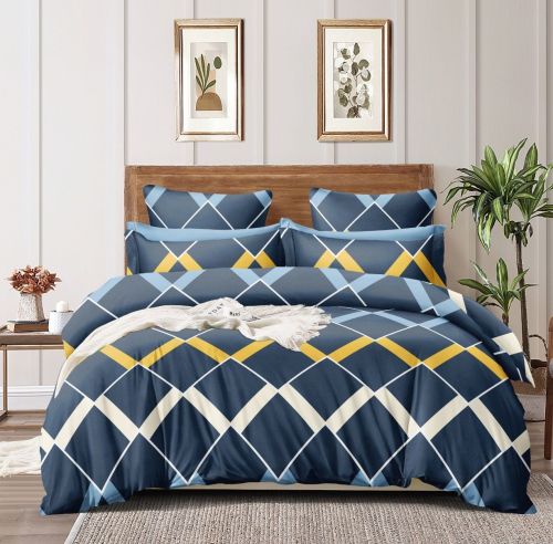 Geometric Double Bed Cotton Bedsheet Set