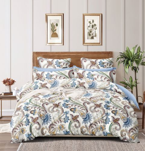 Paisley Floral Double Bed Cotton Bedsheet Set